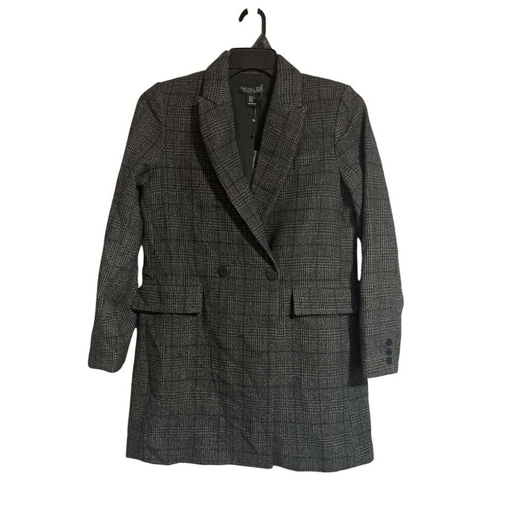 Rachel Zoe Womens Coat Size XS Longline Gray Fully Lined Double Breasted